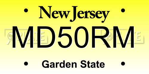 MD50RM New Jersey License Plate