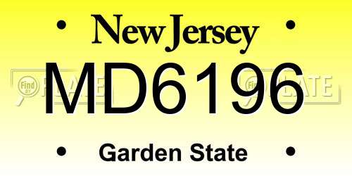 MD6196 New Jersey License Plate
