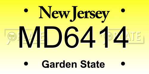 MD6414 New Jersey License Plate