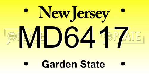 MD6417 New Jersey License Plate