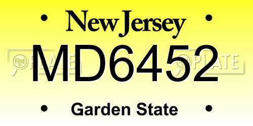 MD6452 New Jersey License Plate