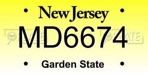 MD6674 New Jersey License Plate