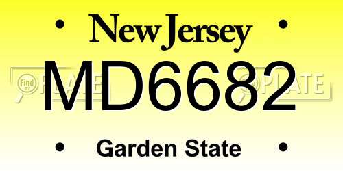 MD6682 New Jersey License Plate