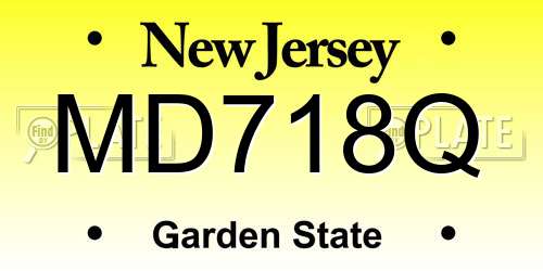 MD718Q New Jersey License Plate