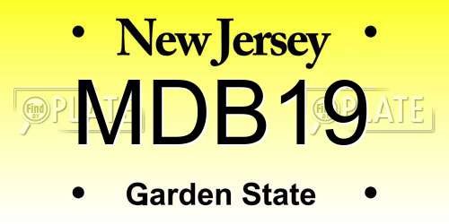 MDB19 New Jersey License Plate