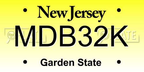 MDB32K New Jersey License Plate