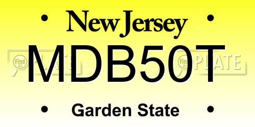 MDB50T New Jersey License Plate