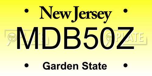MDB50Z New Jersey License Plate