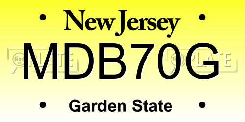 MDB70G New Jersey License Plate