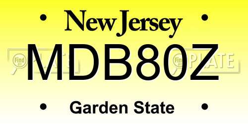 MDB80Z New Jersey License Plate