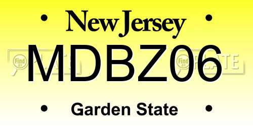 MDBZ06 New Jersey License Plate