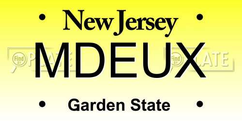 MDEUX New Jersey License Plate