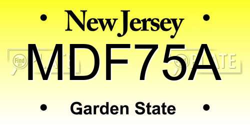 MDF75A New Jersey License Plate