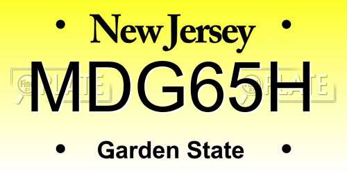 MDG65H New Jersey License Plate