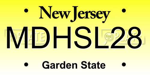 MDHSL28 New Jersey License Plate