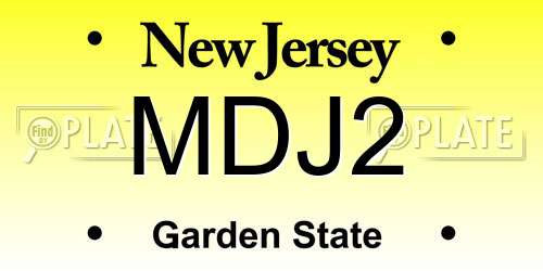 MDJ2 New Jersey License Plate