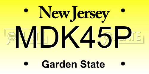 MDK45P New Jersey License Plate