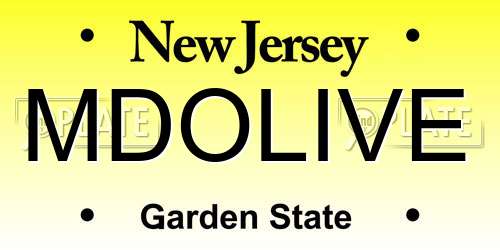 MDOLIVE New Jersey License Plate