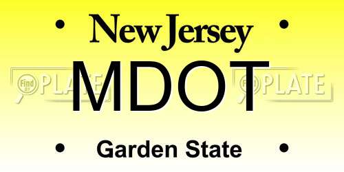 MDOT New Jersey License Plate