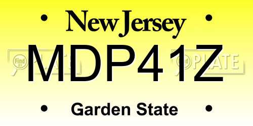 MDP41Z New Jersey License Plate