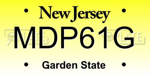 MDP61G New Jersey License Plate