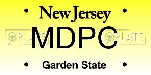 MDPC New Jersey License Plate