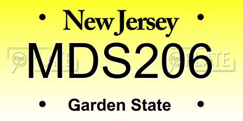 MDS206 New Jersey License Plate