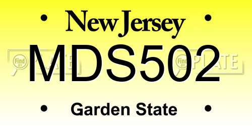 MDS502 New Jersey License Plate