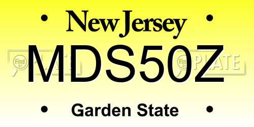 MDS50Z New Jersey License Plate