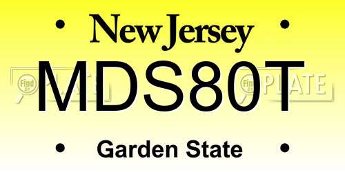 MDS80T New Jersey License Plate