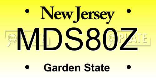 MDS80Z New Jersey License Plate
