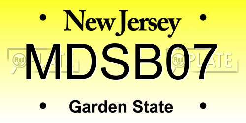 MDSB07 New Jersey License Plate