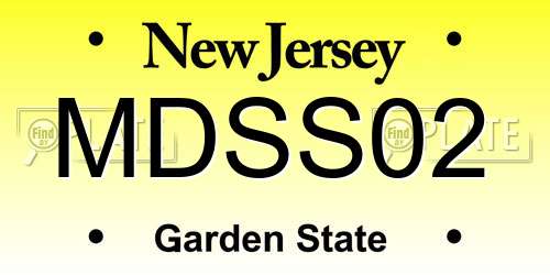 MDSS02 New Jersey License Plate