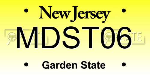MDST06 New Jersey License Plate