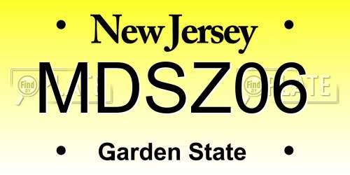 MDSZ06 New Jersey License Plate