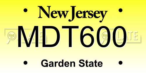 MDT600 New Jersey License Plate
