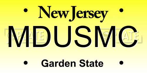 MDUSMC New Jersey License Plate