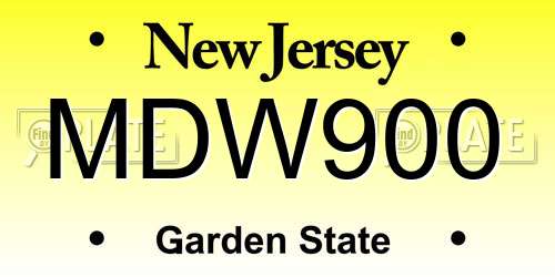 MDW900 New Jersey License Plate
