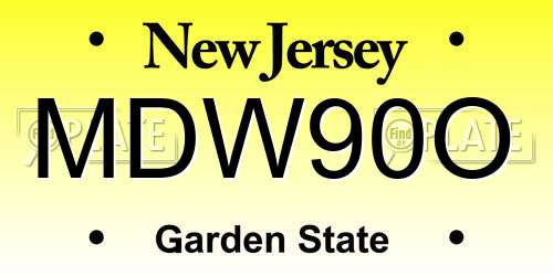 MDW90O New Jersey License Plate