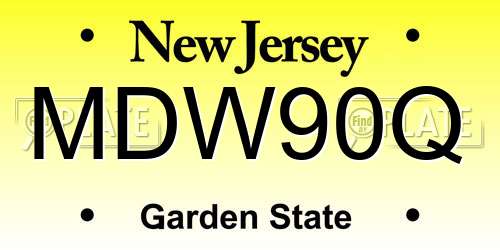 MDW90Q New Jersey License Plate