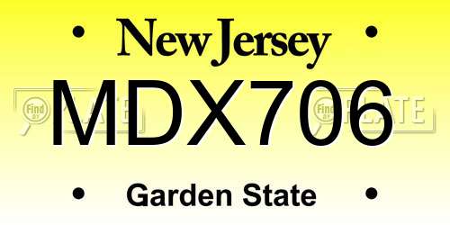 MDX706 New Jersey License Plate