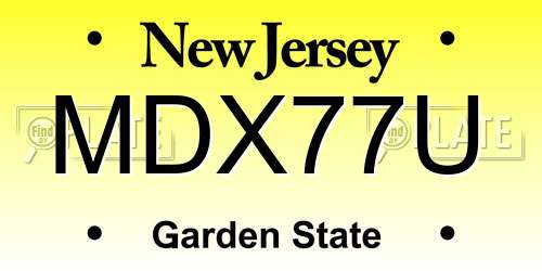 MDX77U New Jersey License Plate