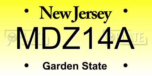 MDZ14A New Jersey License Plate