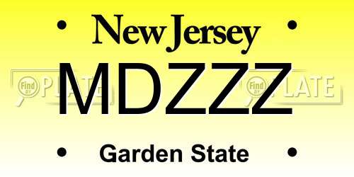 MDZZZ New Jersey License Plate