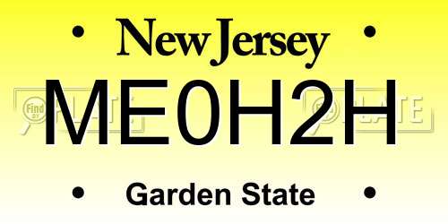 ME0H2H New Jersey License Plate