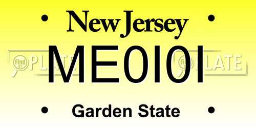 ME0I0I New Jersey License Plate