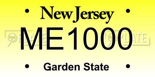 ME1000 New Jersey License Plate