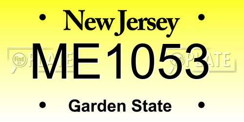ME1053 New Jersey License Plate