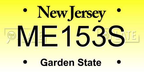 ME153S New Jersey License Plate