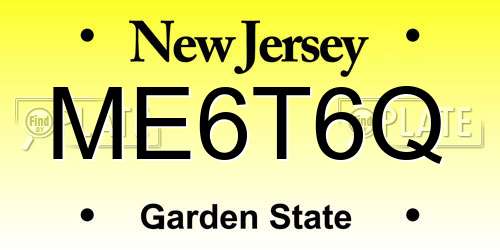 ME6T6Q New Jersey License Plate